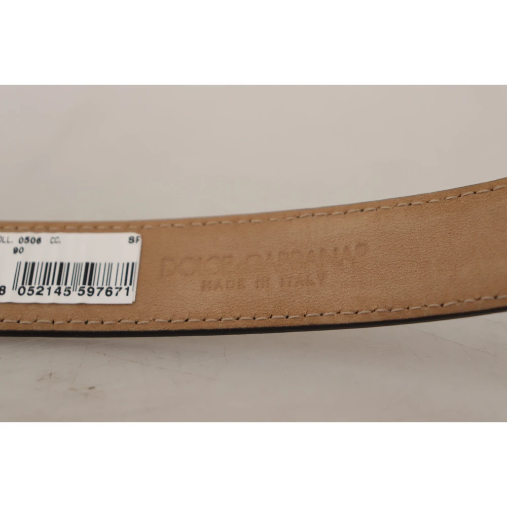 Dolce & Gabbana Zwarte leren riem met metalen gesp Black Heren