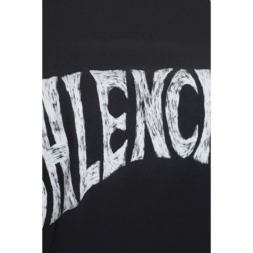 Balenciaga Logo-bedrukt T-shirt Black Heren