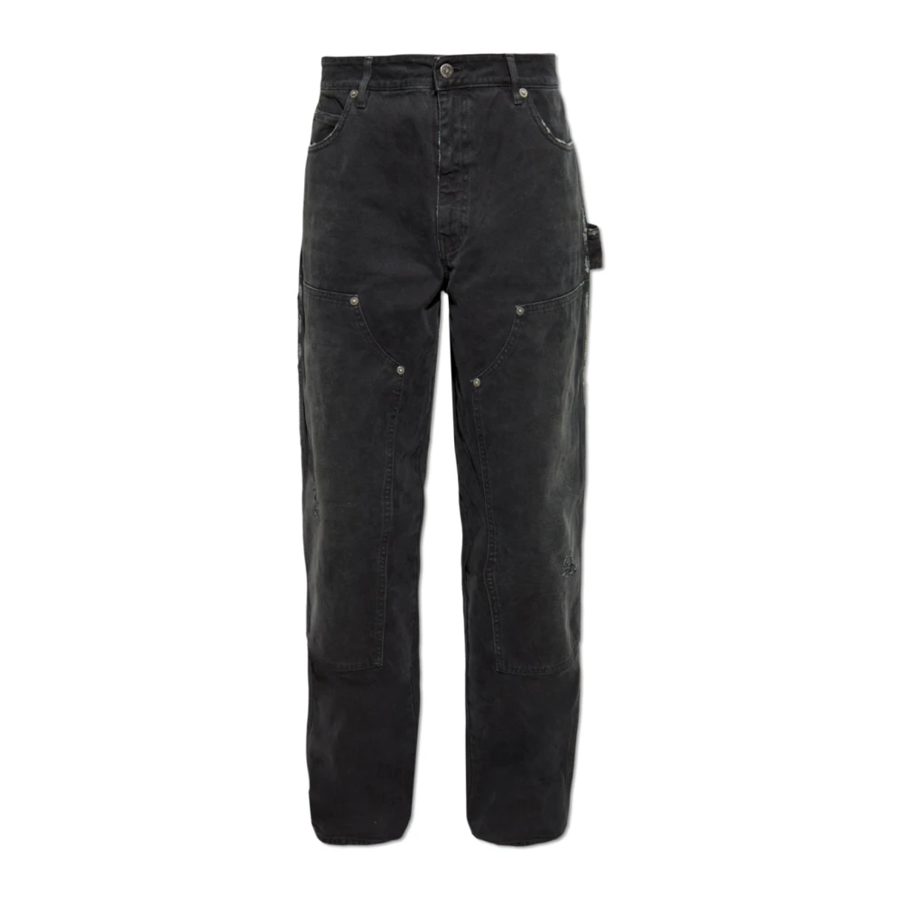 Golden Goose Zwarte gestudeerde broek met sterren detail Black Heren