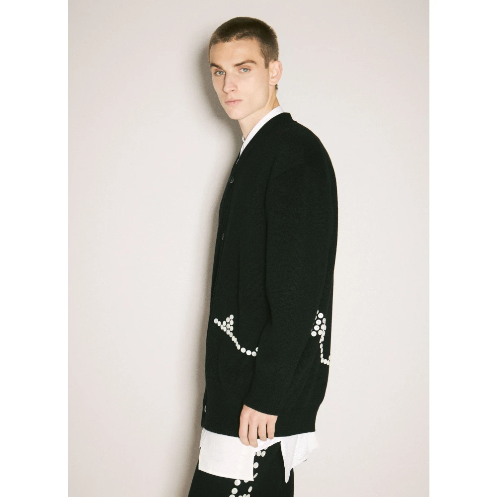Comme des Garçons Gebreid Vest met Knoopversiering Black Heren