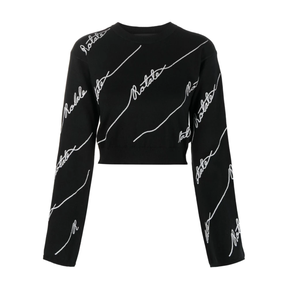 Rotate Birger Christensen Zwarte Logo Trui Black Dames