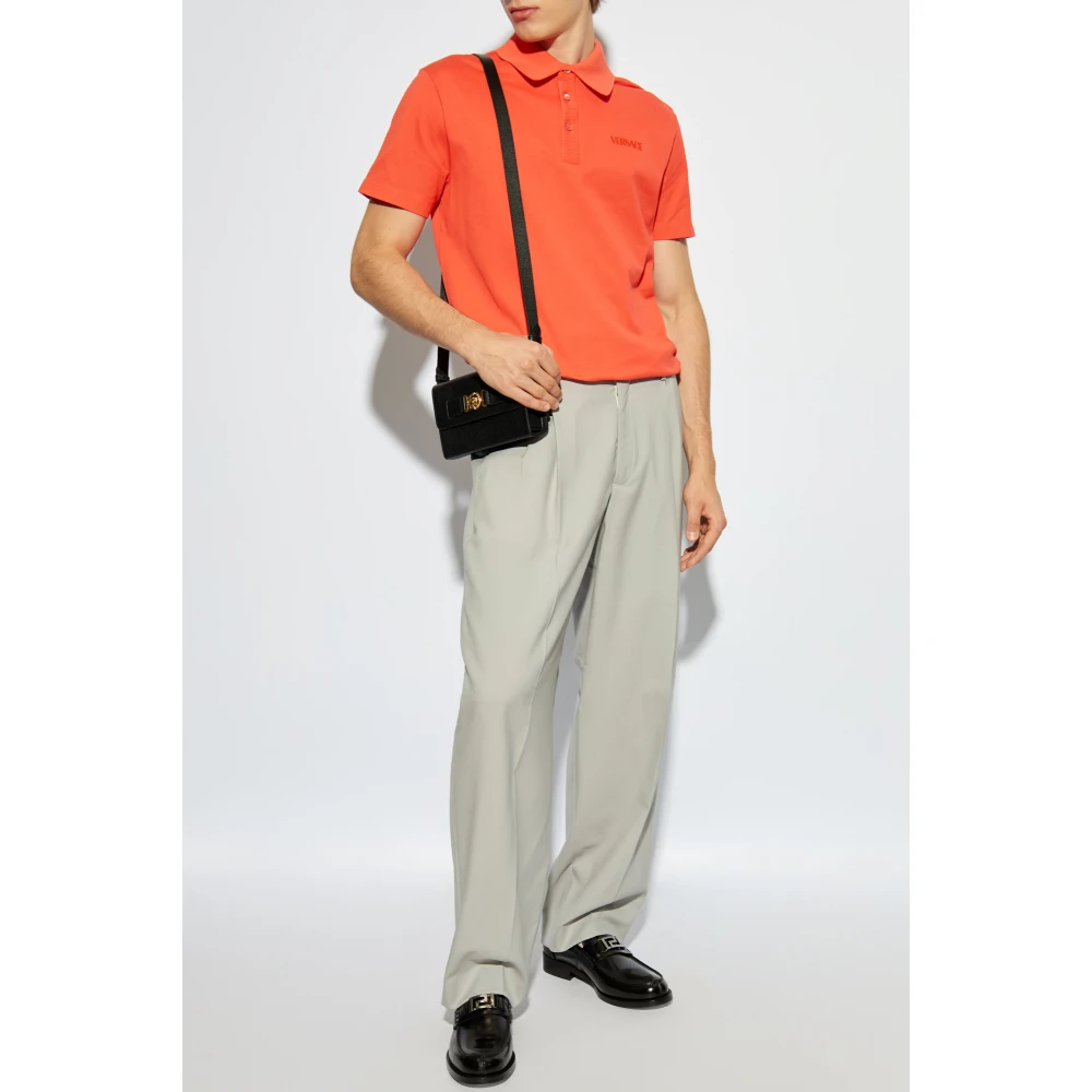 Versace Polo met logo Orange Heren