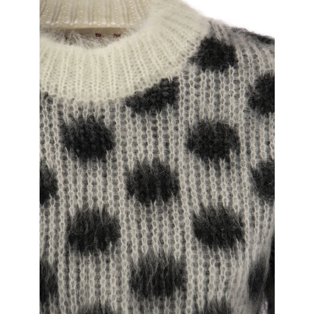 Marni Geborsteld Mohair Sweater met Polka Dots Multicolor Dames