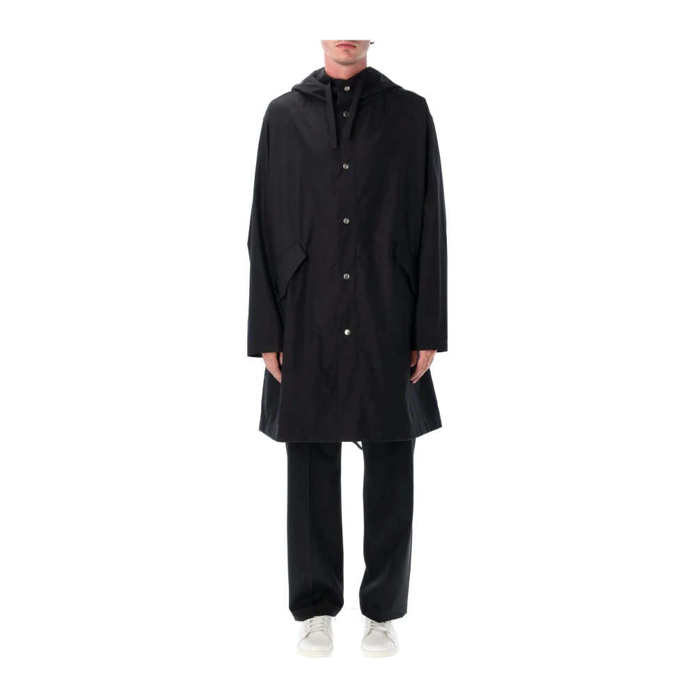 Jil Sander Men's Black Parkas, M, Logo Parka
