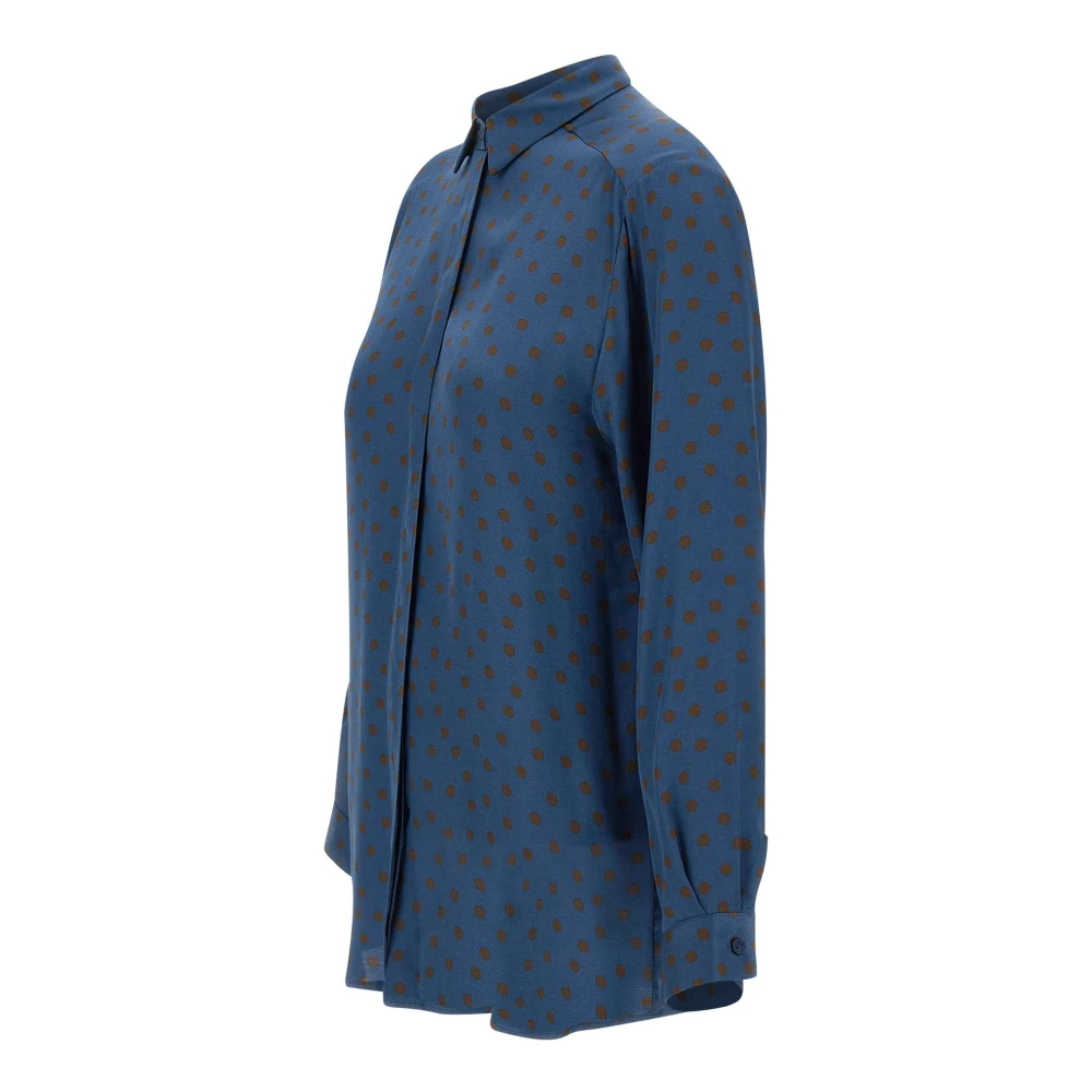 Kaos Polka Dot Viscose Shirt Blue Dames