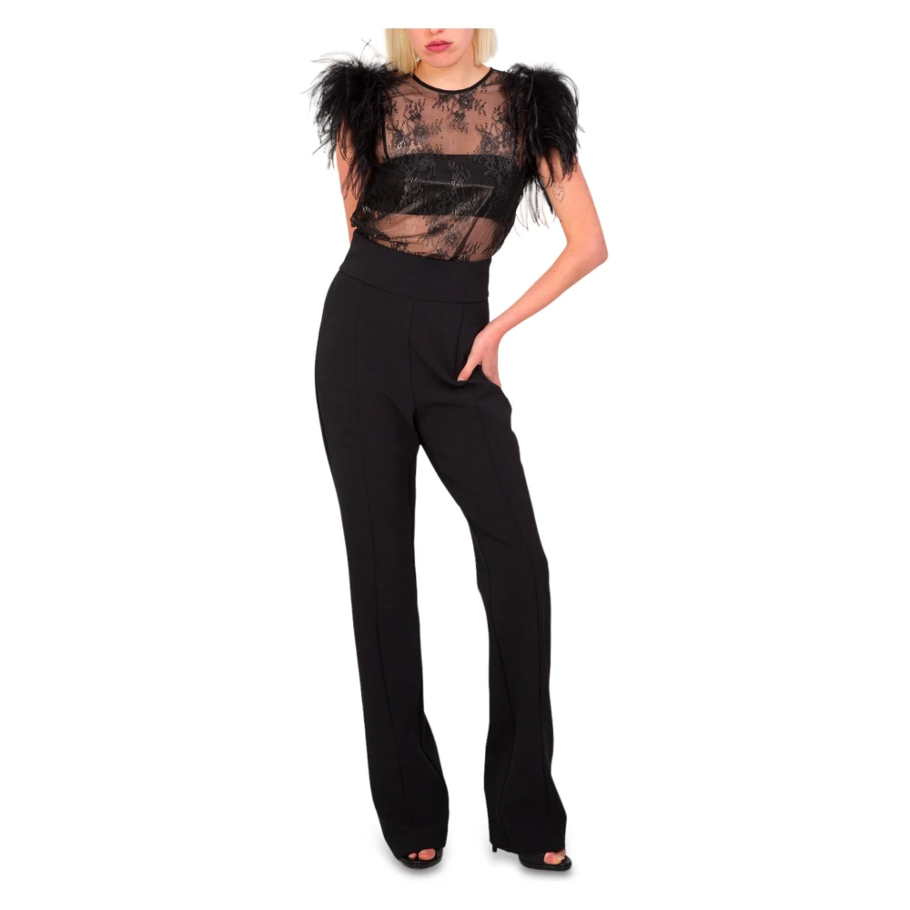 pinko Flared Tech Broek in Z99 Black Dames