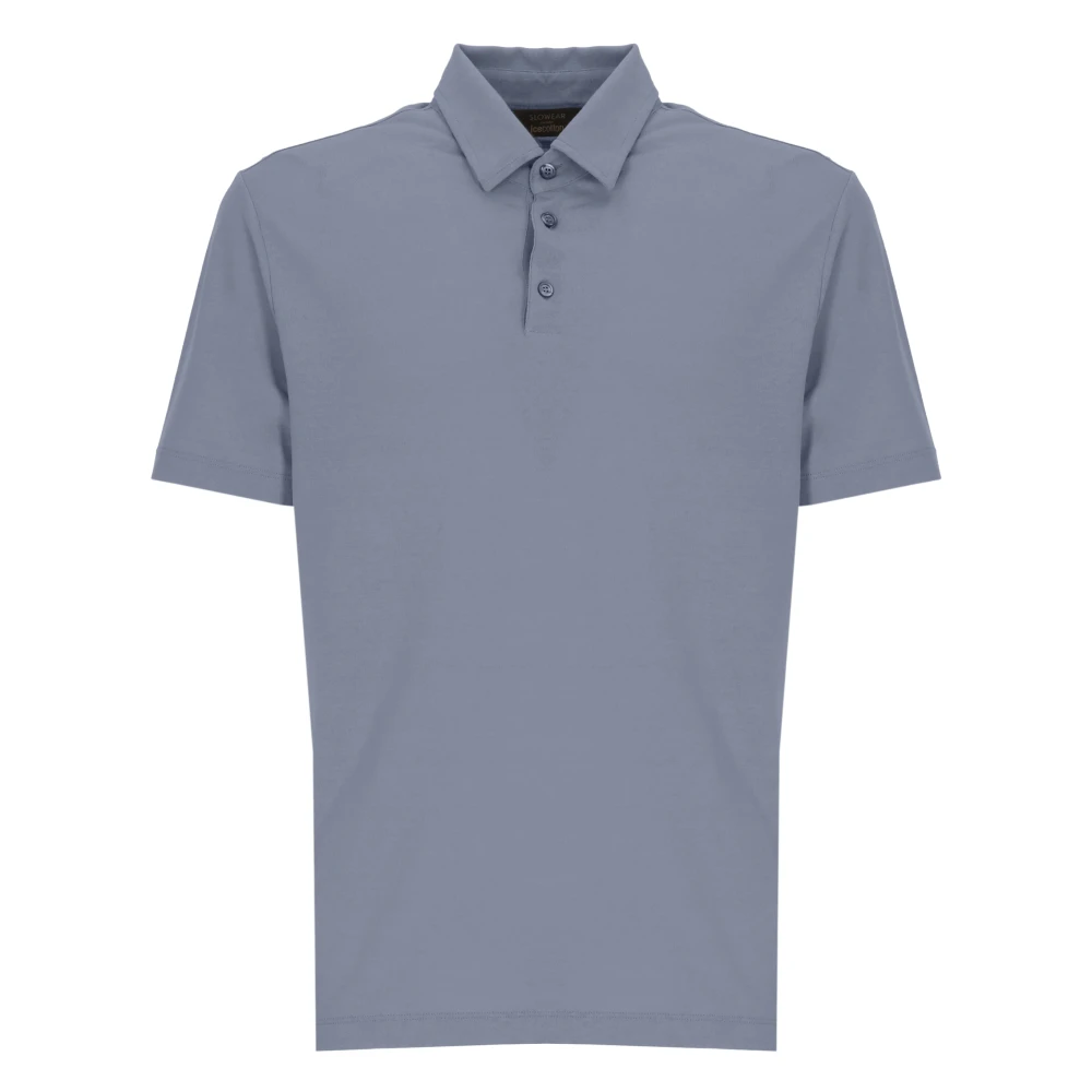Zanone Men's Blue Button Cotton Polo Shirt - Polo Shirts - 2XL - Tops