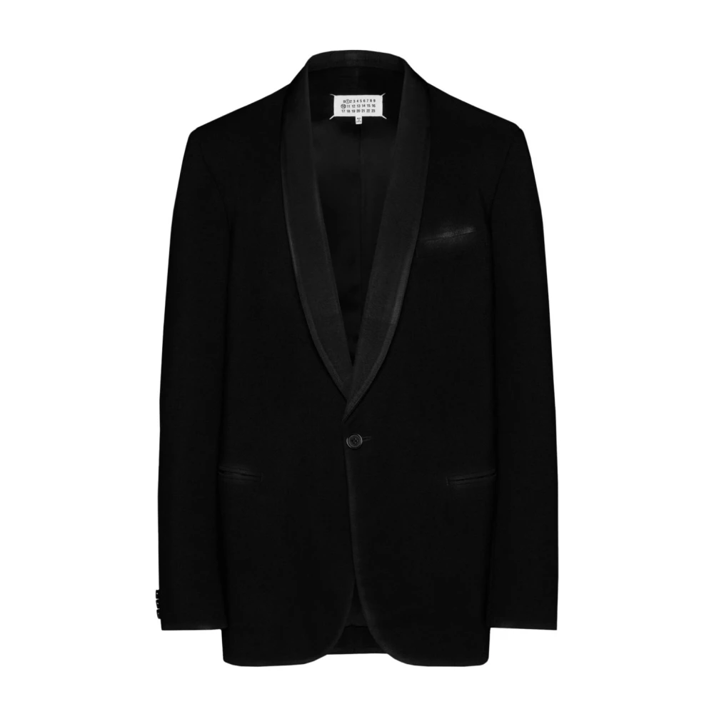 Maison Margiela Women's Black Blazers, Xs, Wool Single-Breasted Blazer Jacket