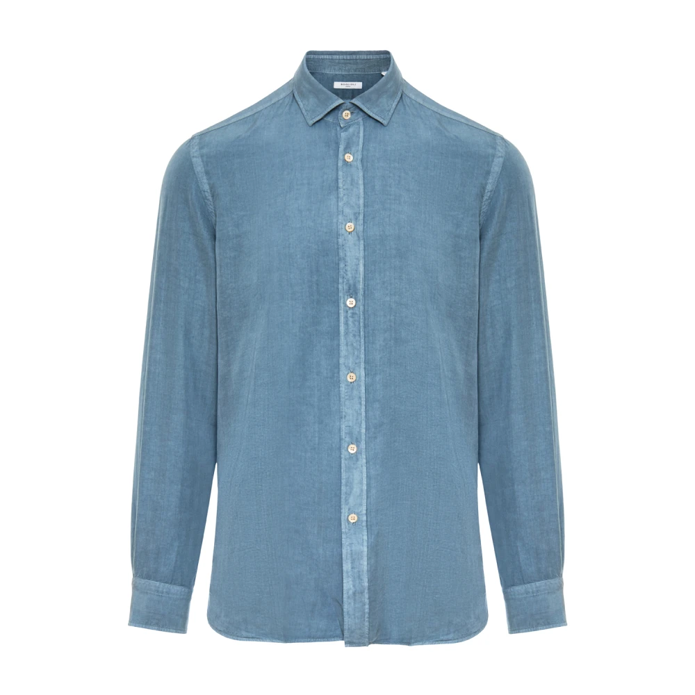 Boglioli Lyocell Shirt Blue Heren
