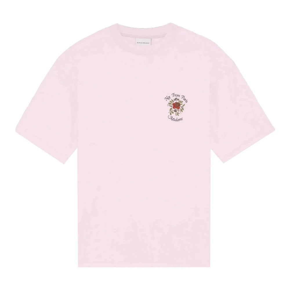 Drole De Monsieur Pink T-Shirts, Male, S, Le T-Shirt Slogan Cursive