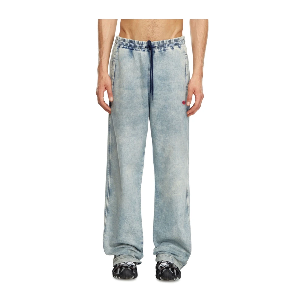 Diesel Track Denim Joggers met Genderless Attitude Blue Heren