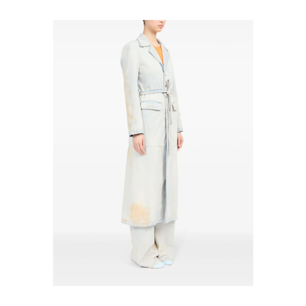 MM6 Maison Margiela Denim Trenchcoat Lichtblauw Blue Dames