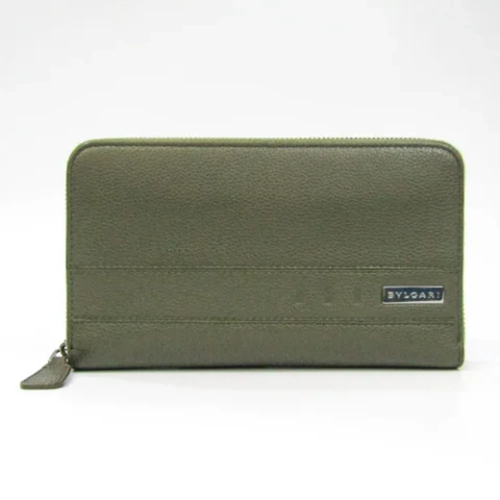 Bvlgari Vintage Pre-owned Leather wallets Green Dames