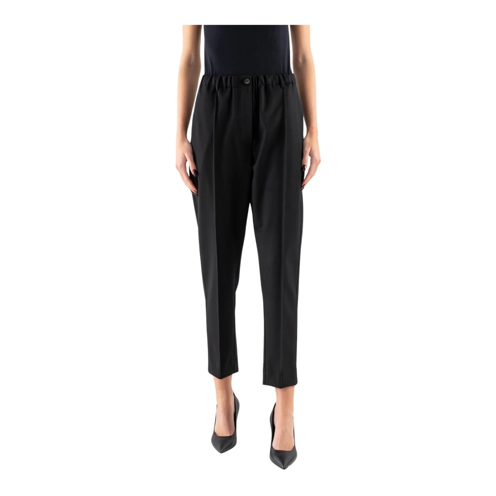 Tela Casual broek met rechte pijpen Black Dames
