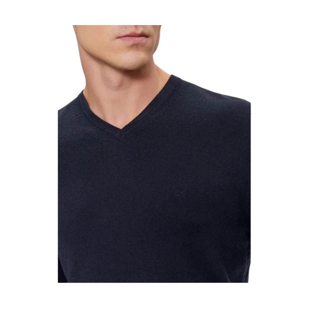 Calvin Klein V-hals Trui Blue Heren
