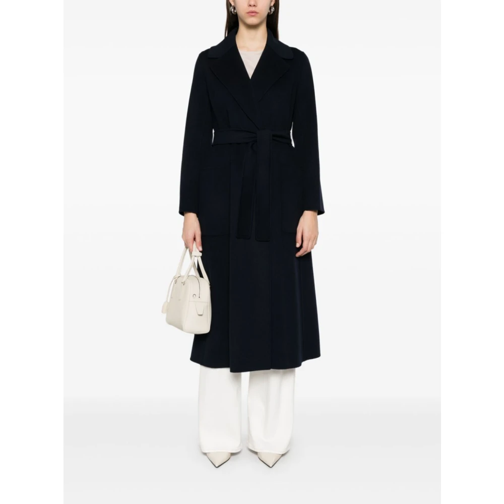 Max Mara Elegant Navy Blue Coat Blue Dames