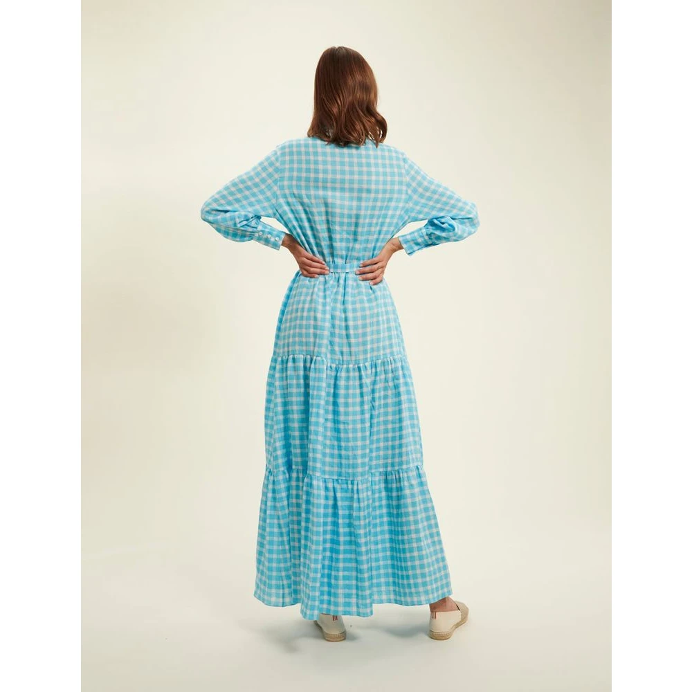 Ines De La Fressange Paris Léna Vichy turquoise dress Blue Dames