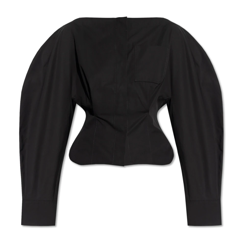 Jacquemus Zwarte Barco Shirt Black Dames