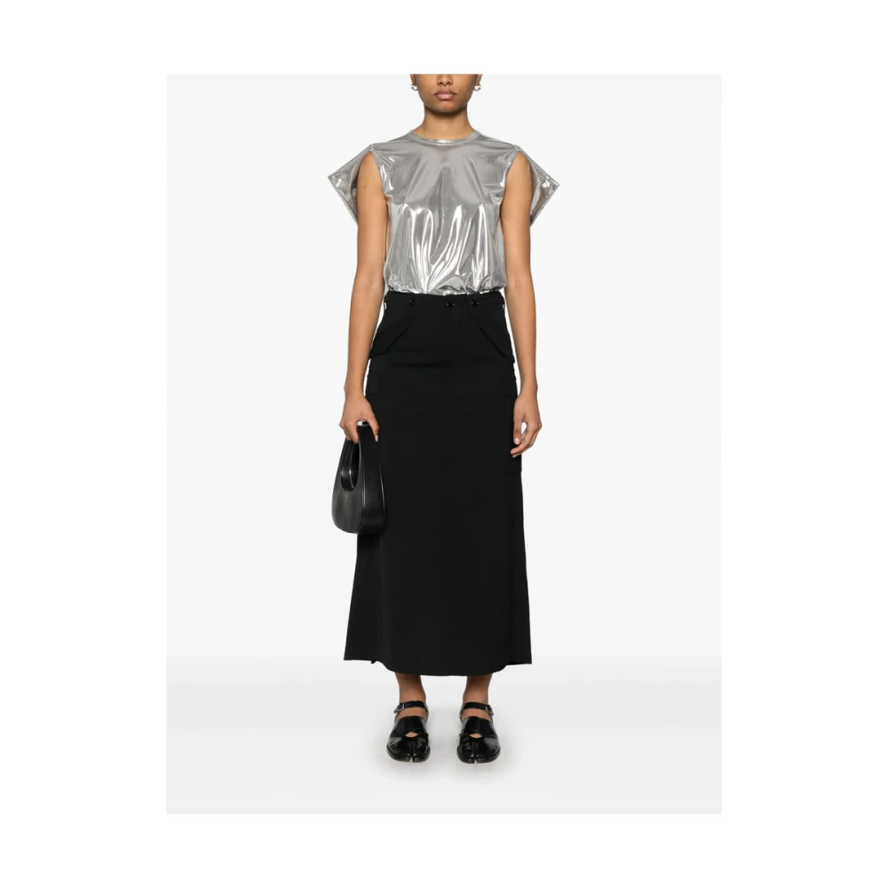 Junya Watanabe Zwarte Rok met Zakken en Knopen Black Dames