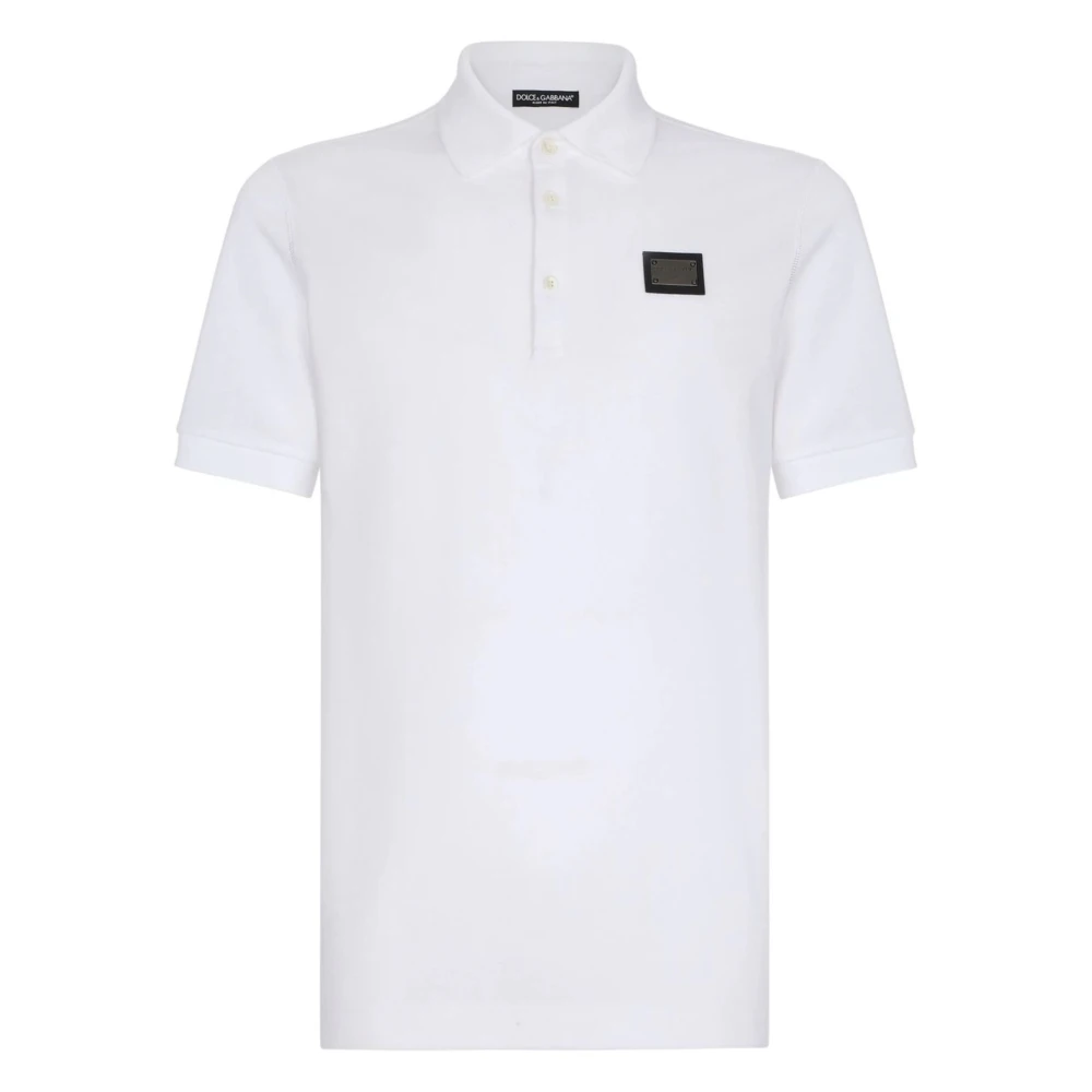 Dolce & Gabbana Men's White Polo Shirts, Xs, Cotton Polo