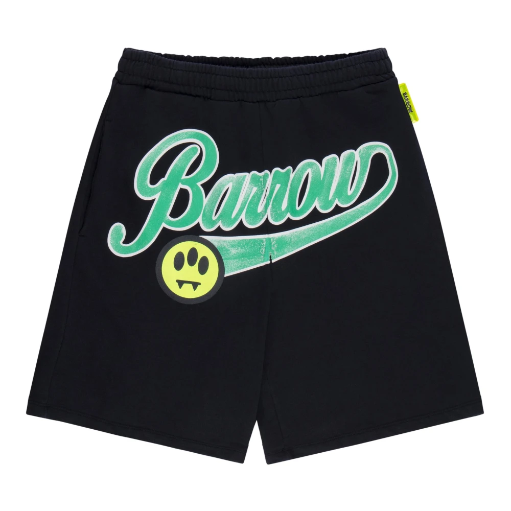 Barrow bermuda In Felpa Old School Print Black Unisex