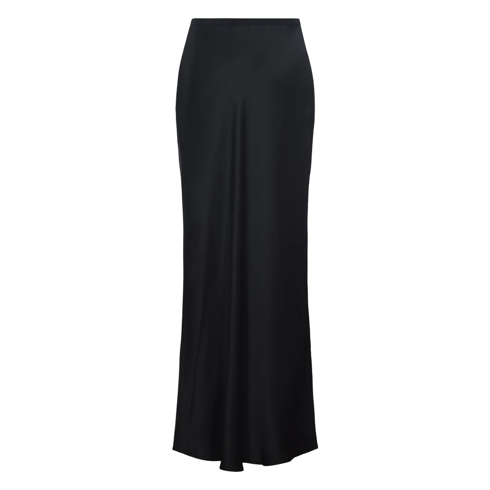 Anine Bing Zwarte Zijden Maxi Rok Black Dames