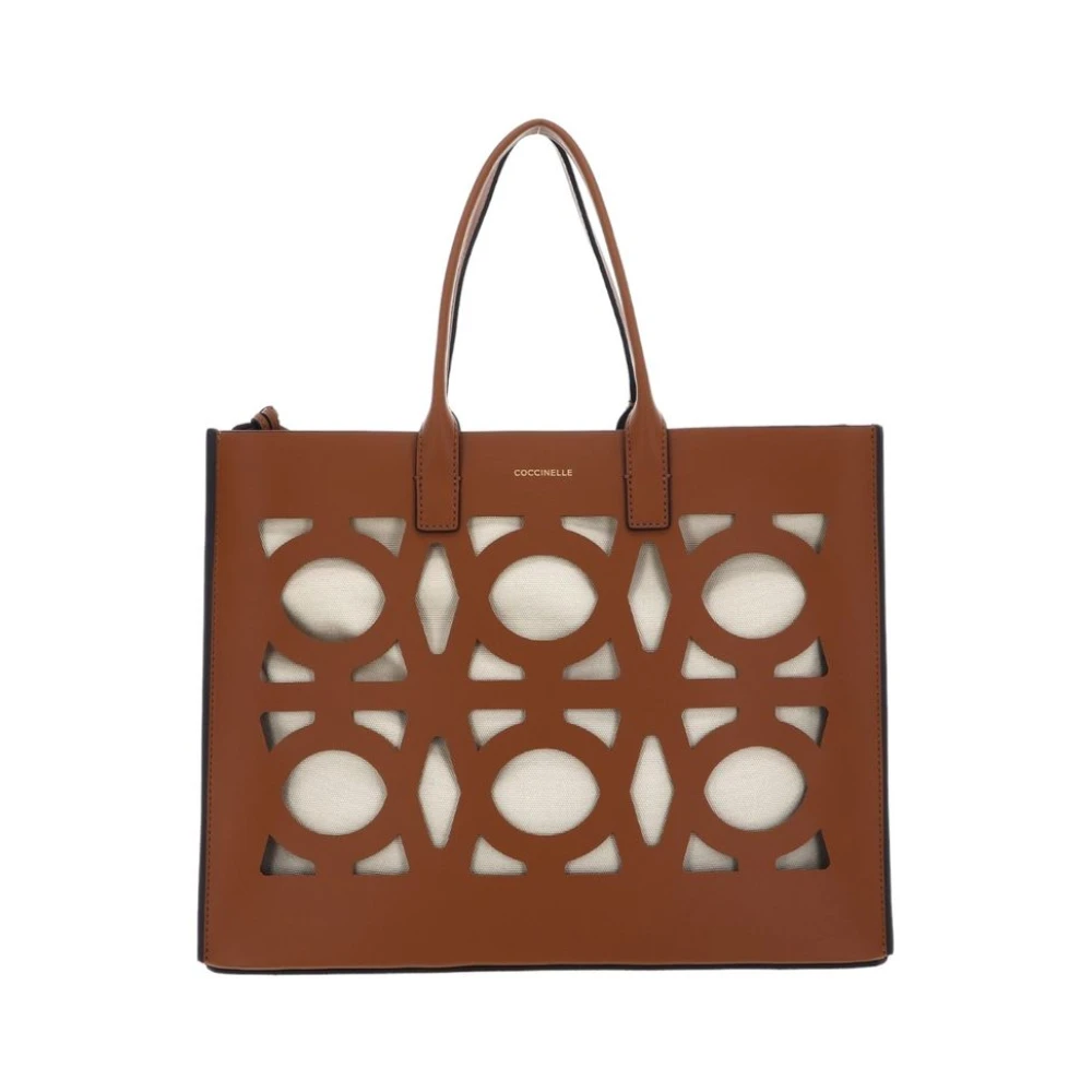 Coccinelle Leren Shopper Tas met Afneembare Voering Brown Dames