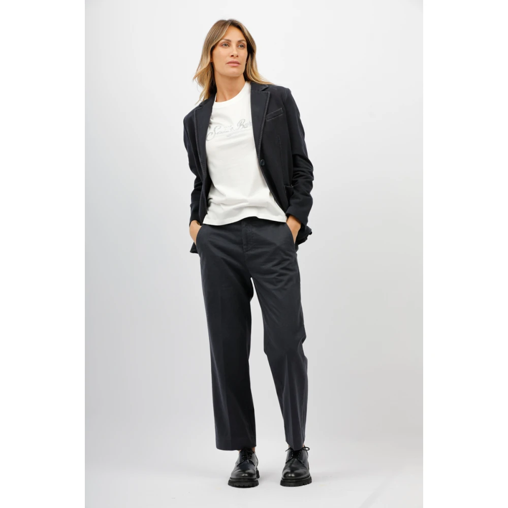 Circolo 1901 Fleece jas met enkele rij knopen Blue Dames