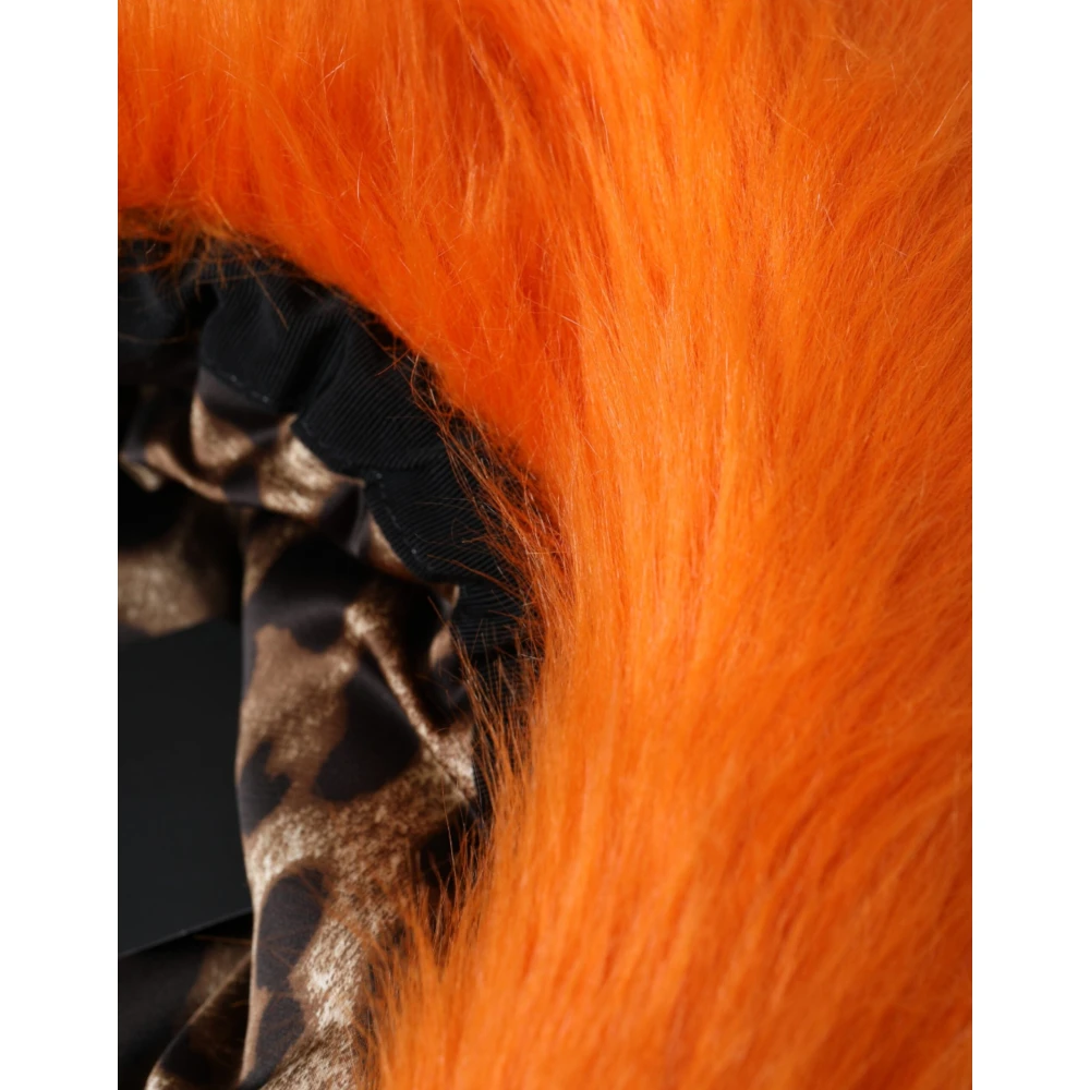 Dolce & Gabbana Oranje Faux Fur Fedora Hoed Orange Dames