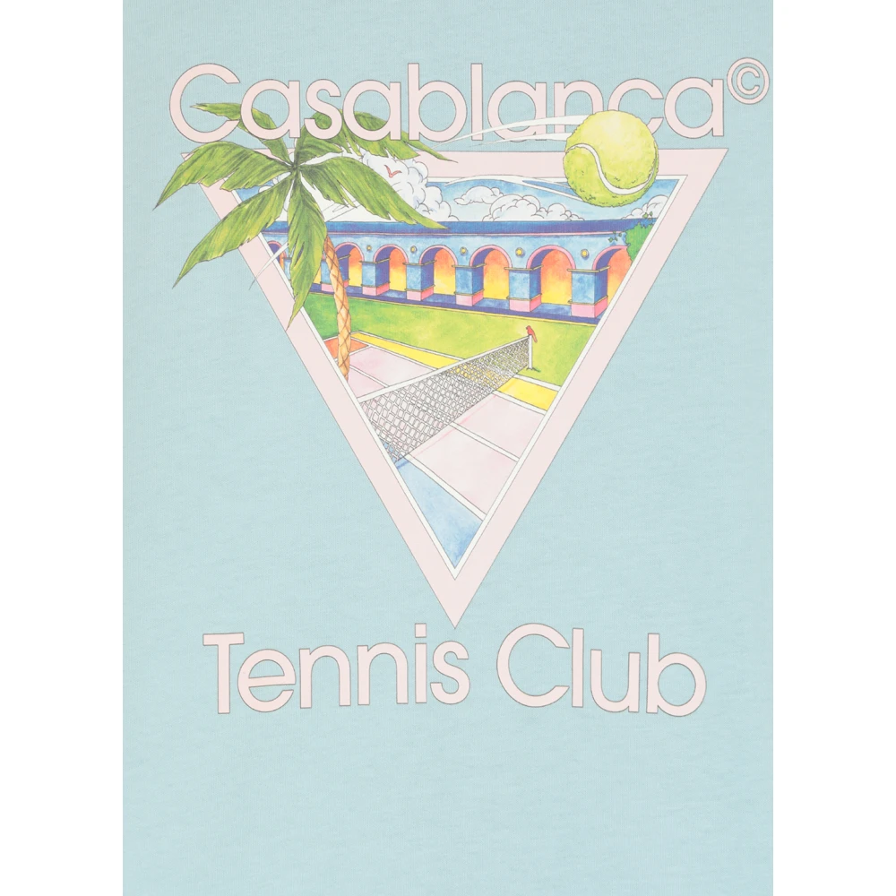 Casablanca Heren Tennis Club Logo T-shirt Blue Heren