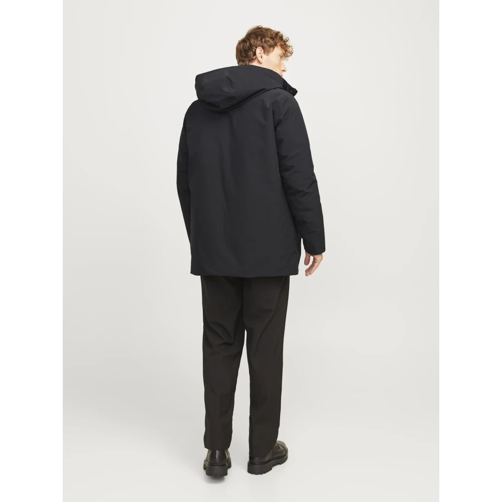jack & jones Winter Parka Winddichte Hoodie Jas Black Heren