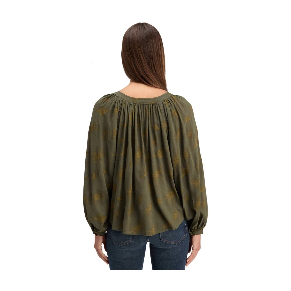 Scotch & Soda Gedrukte Modal Top Blouse Green Dames