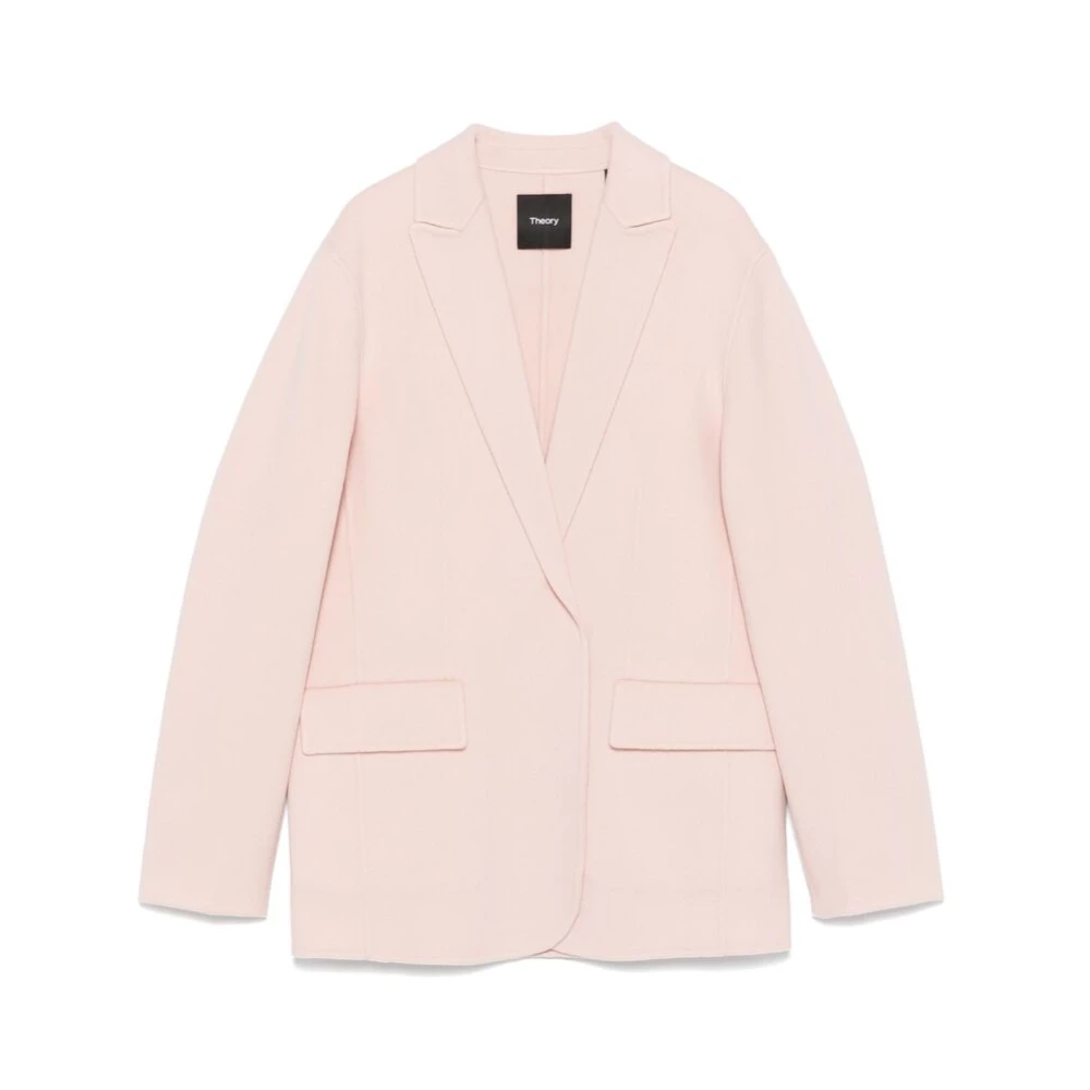 Theory Blush Pink Peak Lapel Jacket Pink Dames