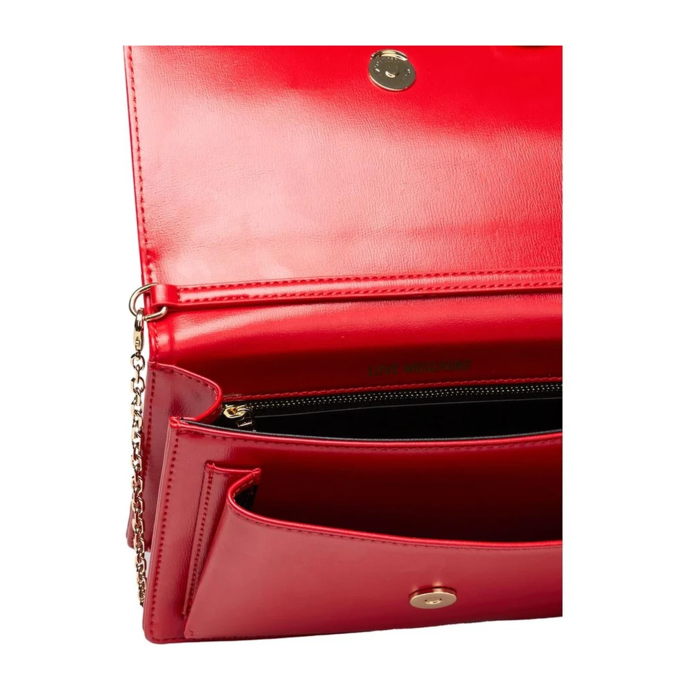 Love Moschino Rode Crossbody Tas met Ketting Red Dames