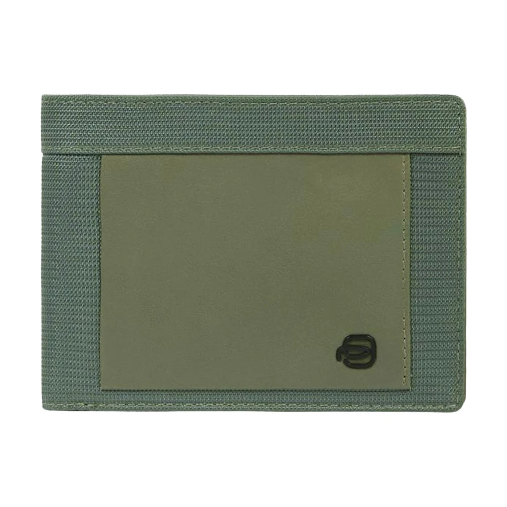 Piquadro Hombre Verde - Billetera Con Monedero En Tejido Y Piel Con Protección Rfid - Accessories - One Size