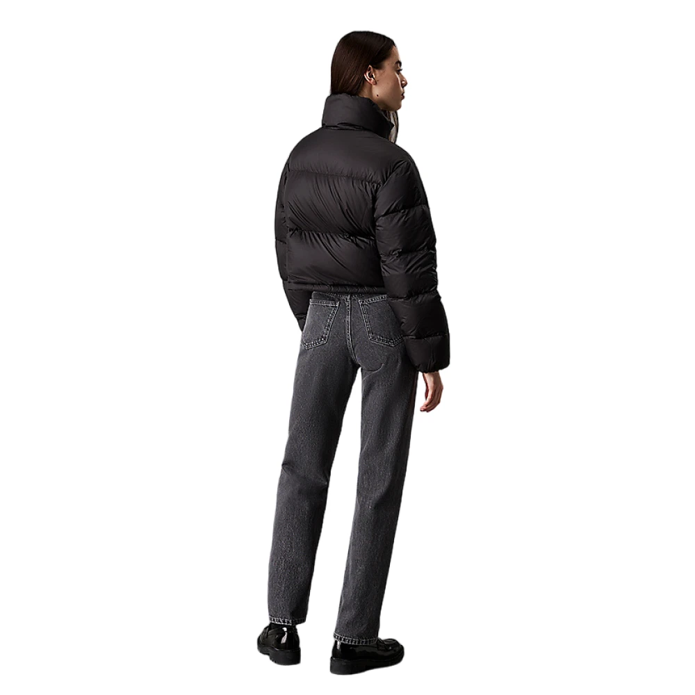 Calvin Klein Zwarte Nylon Jas Aw24 Black Dames