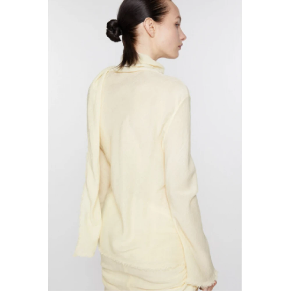 Acne Studios Witte Zijden Wrap Blouse V-hals Yellow Dames