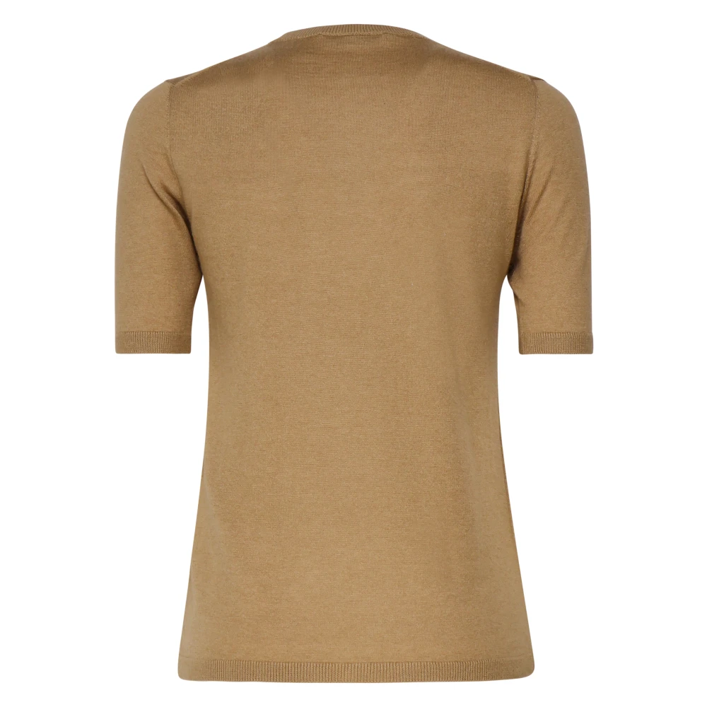 Max Mara Zijdeblend Kameeltrui Italië Gemaakt Brown Dames