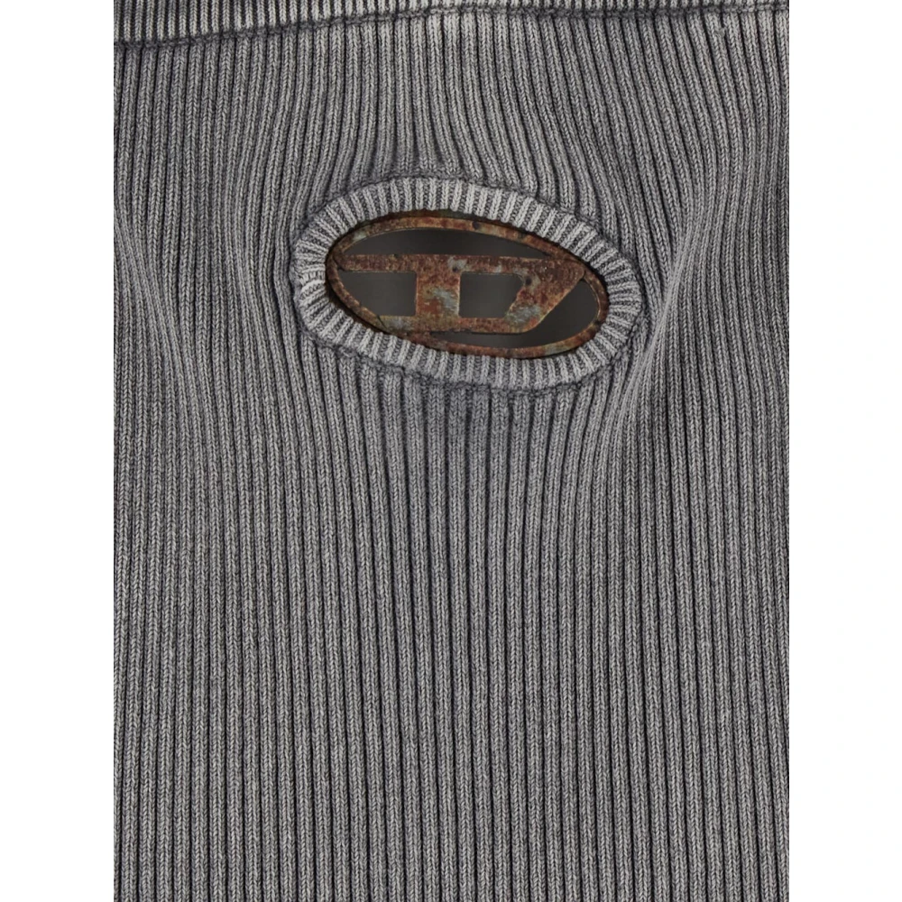 Diesel Katoenen Logo Jurk Gray Dames