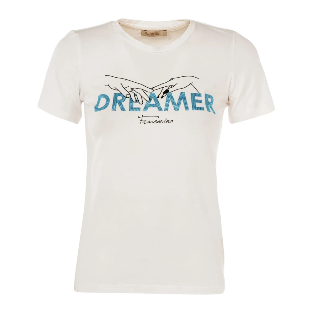 Fracomina Sportieve of elegante crop top tee White Dames