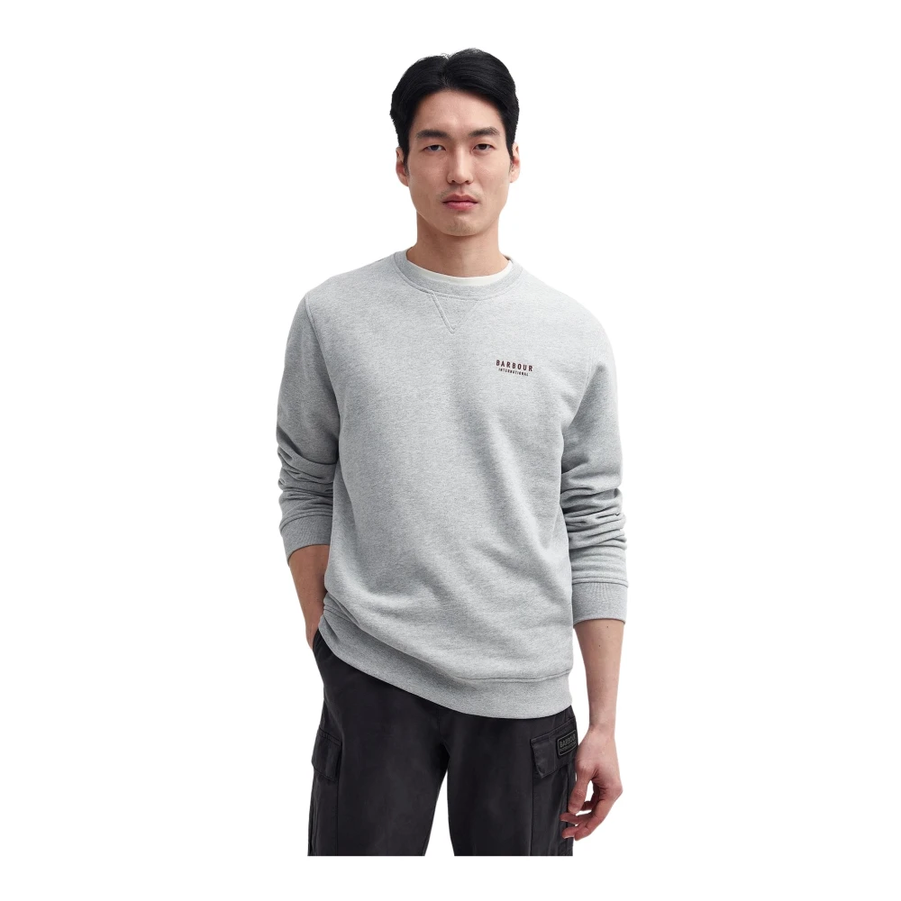 Barbour Grafische Logo Sweater Grijs Marl Gray Heren