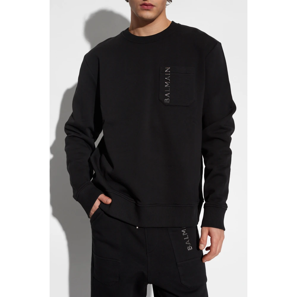 Balmain Katoenen sweatshirt Black Heren
