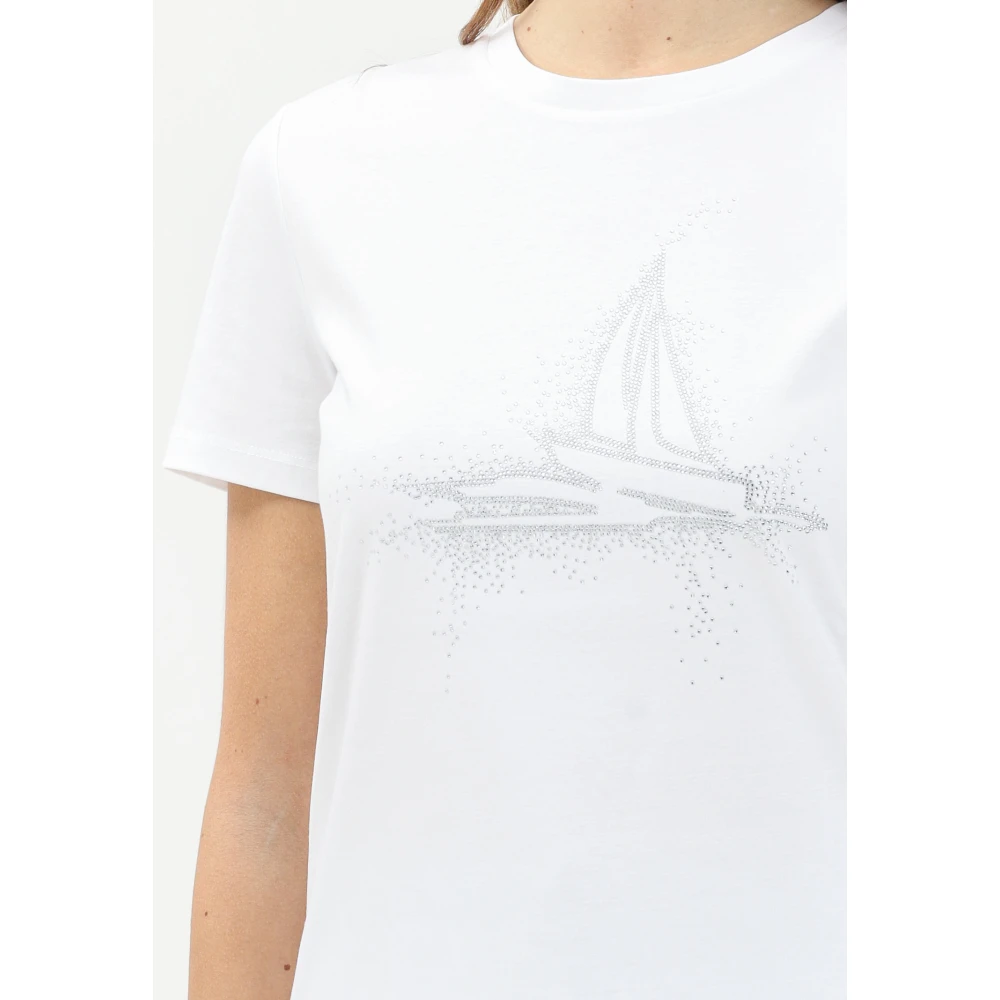 Max Mara Geborduurde witte T-shirt lente zomer White Dames