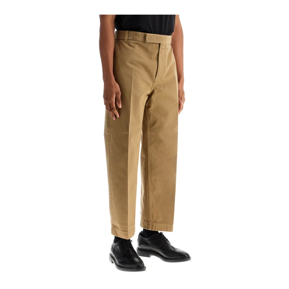 Thom Browne Chino Broek met Tricolor Lint Beige Heren