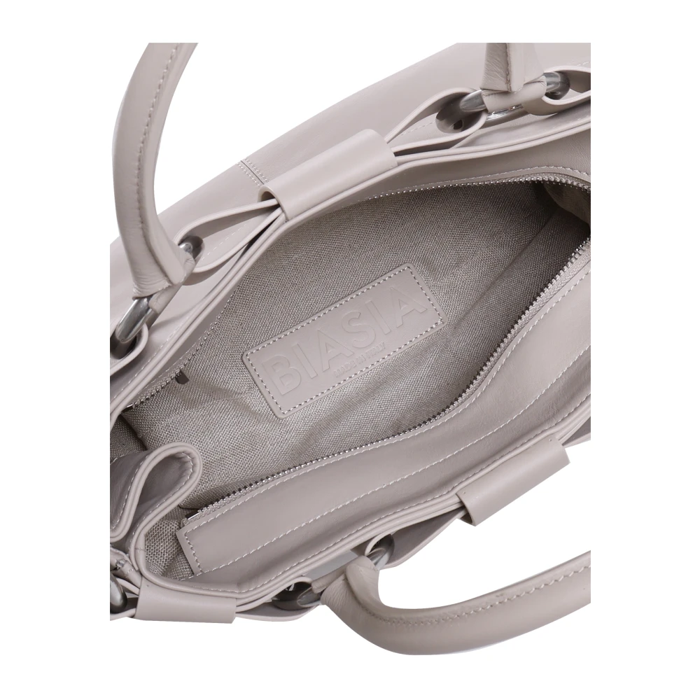 Biasia Leren Schoudertas Zandkleur Beige Dames
