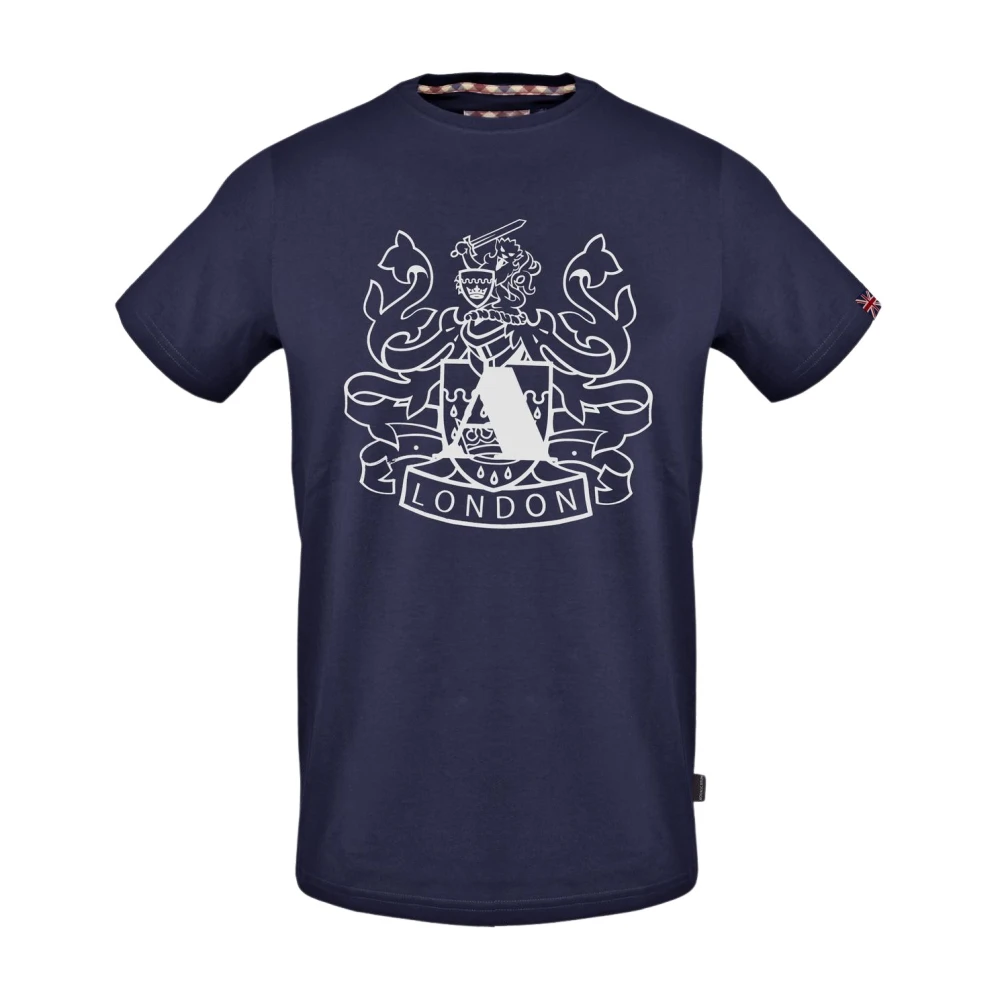 Aquascutum Katoenen T-shirt Blue Heren