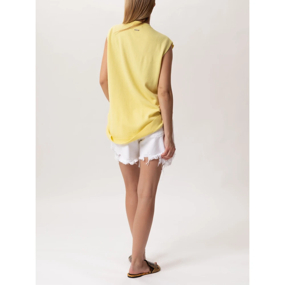 JW Anderson Trui met ringdetail en roltop Yellow Dames