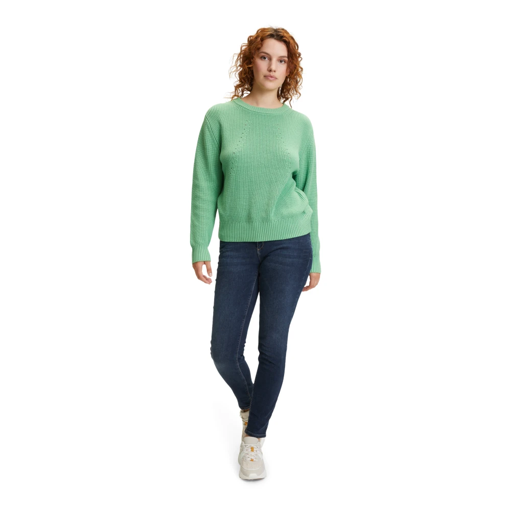 Betty & Co Klassieke Gebreide Trui Green Dames