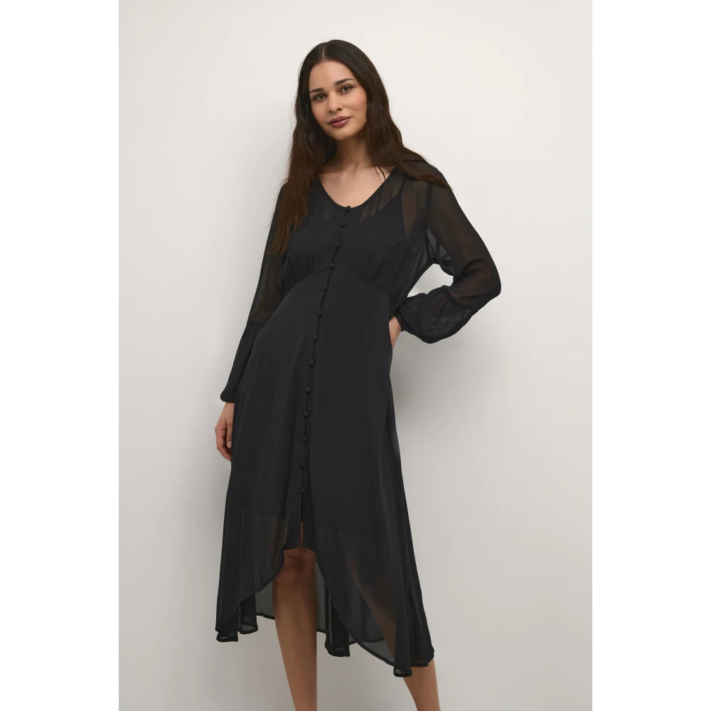 Cream Midi Dresses Black Dames