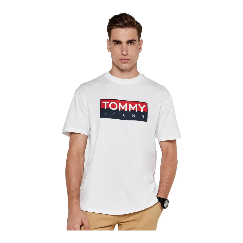 Tommy Jeans Organisch Katoen Logo T-shirt White Heren